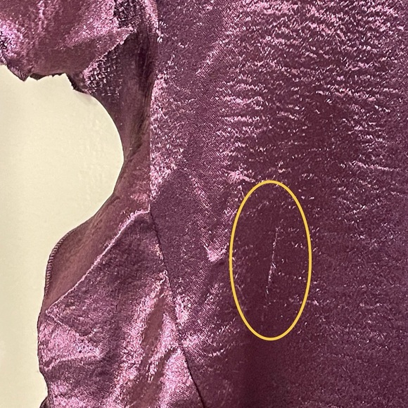 INTIMATELY by FREE PEOPLE NWOT Chasing Love Ruffle Satin Pajama in Precious Wine - Picture 8 of 13